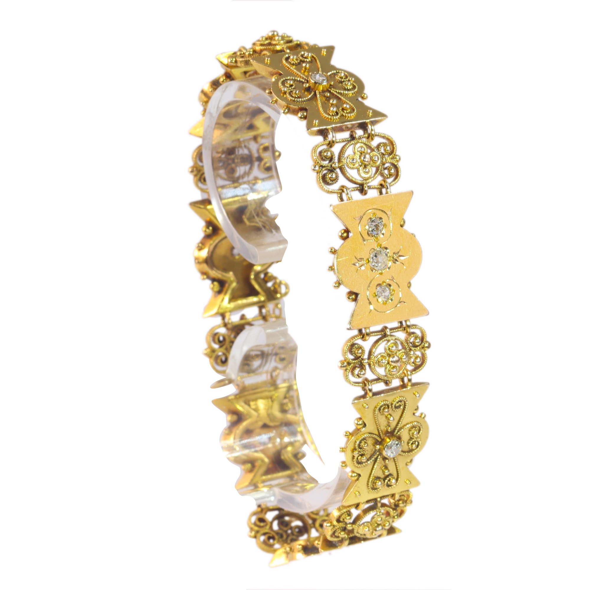 1880's Elegance: A Gold Bracelet with a Sparkling History